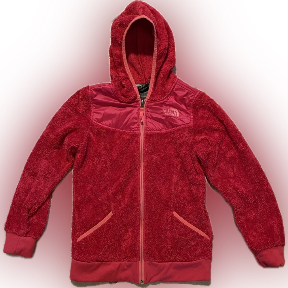 The North Face girls fleece jacket, size M, color pink